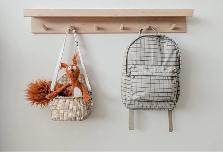 sac dos menoum menoum carreau taupe accessoire Mlle et Coco