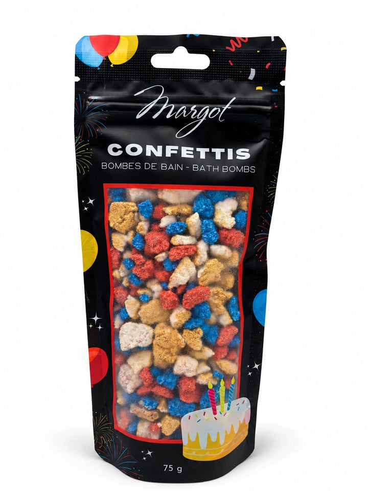 Bombe de bain confettis bonne fête bleu Margot Mlle et Coco