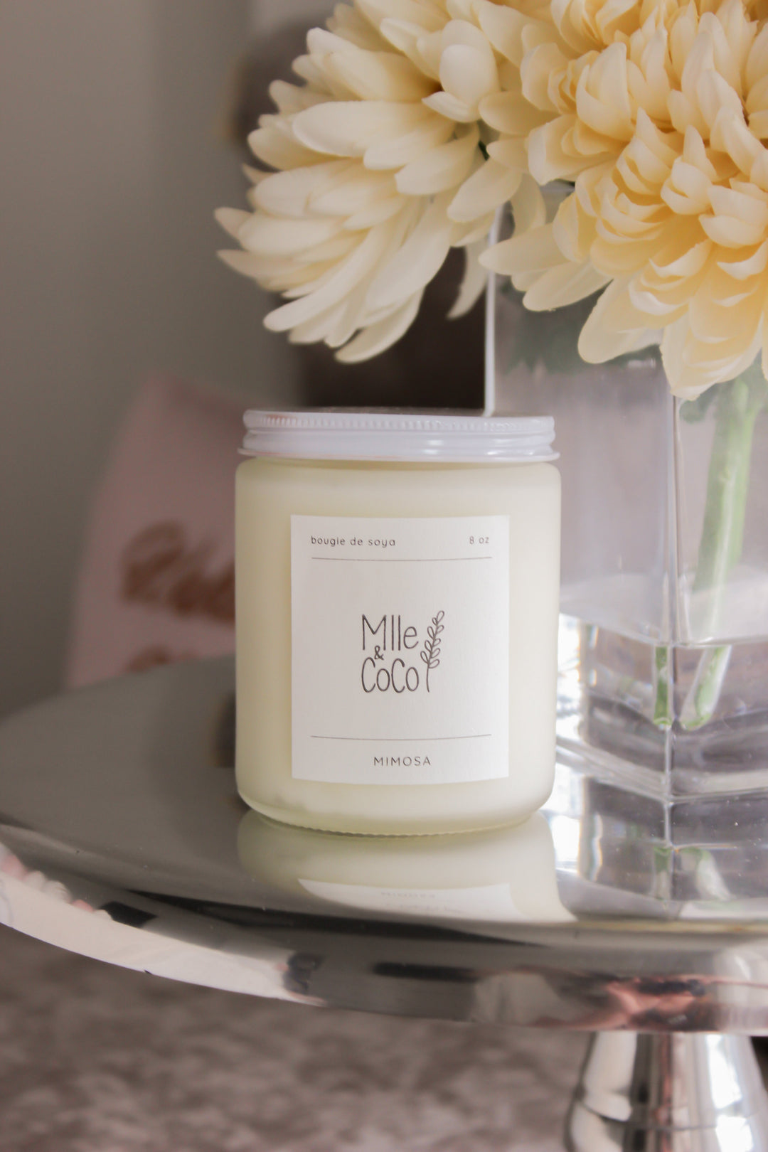 Chandelle soja Mimosa Mlle et Coco accessoire maison 