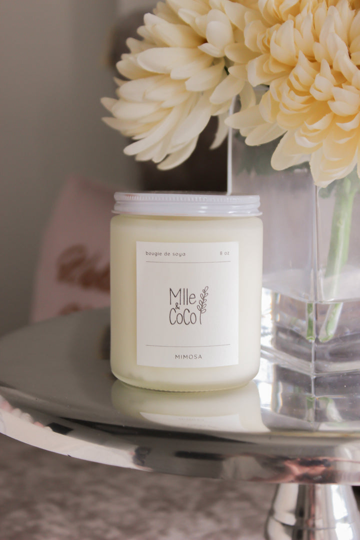 Chandelle soja Mimosa Mlle et Coco accessoire maison 