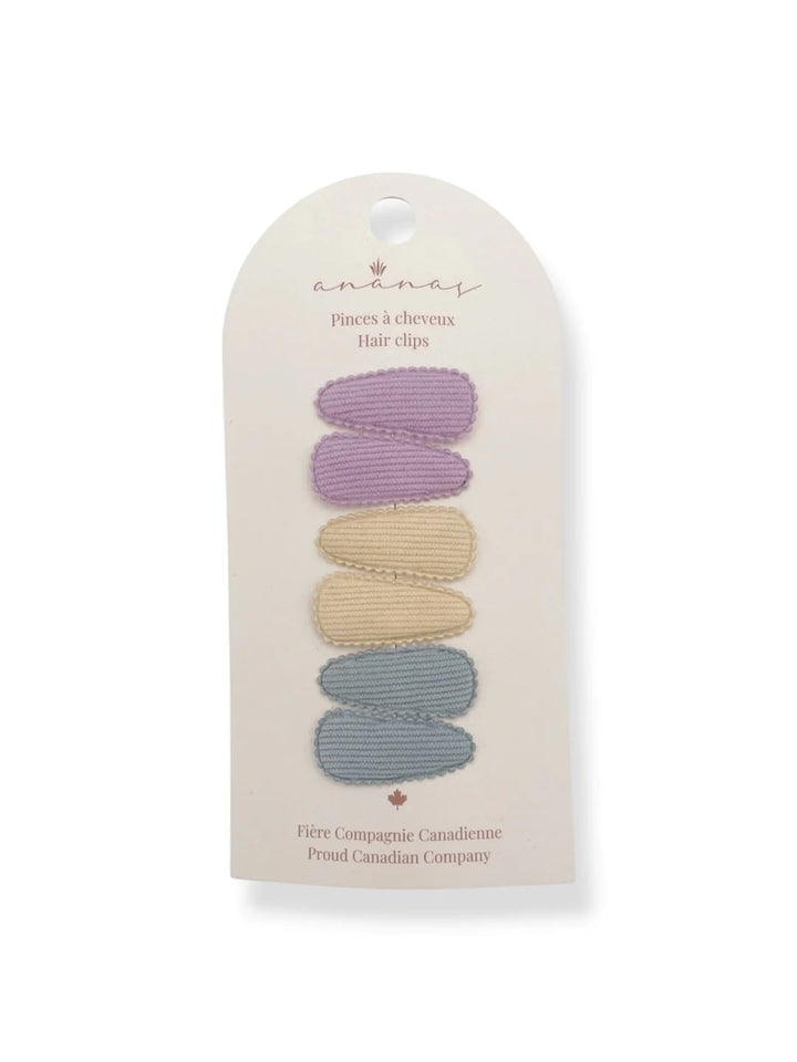 Mini barrettes pour cheveux en tissus pastel Ananas Mlle et Coco