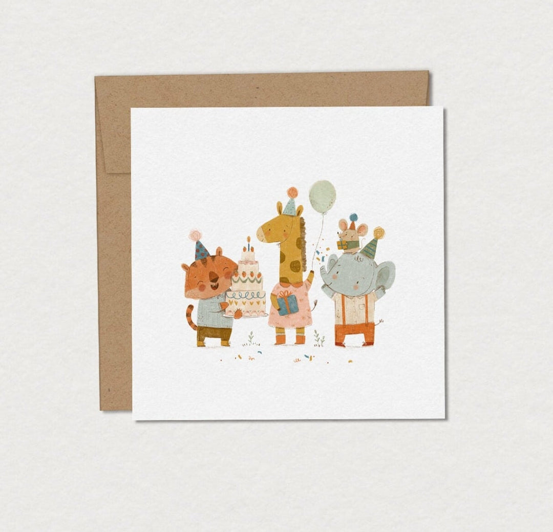 Carte de souhait savane en fête Mimosa Design Mlle et Coco