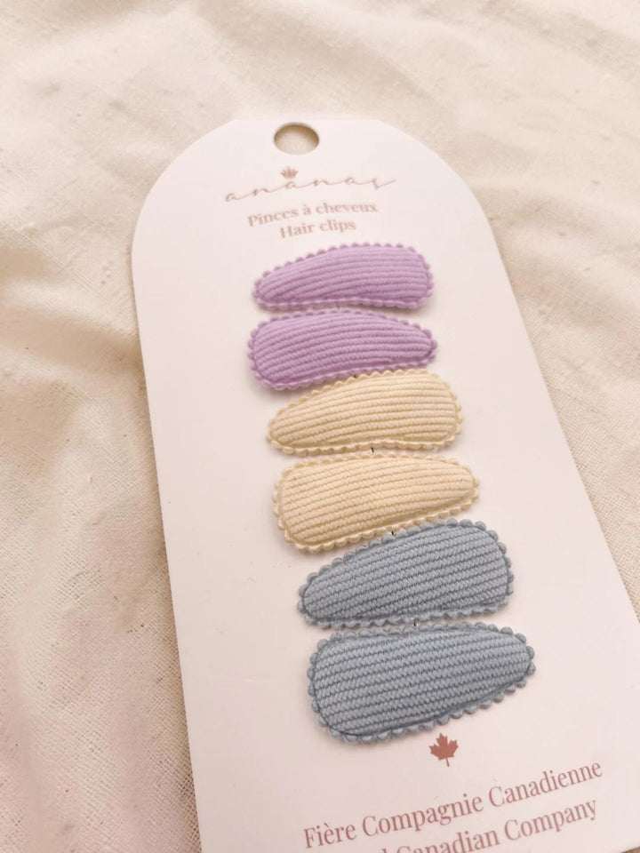 Mini barrettes pour cheveux en tissus pastel Ananas Mlle et Coco