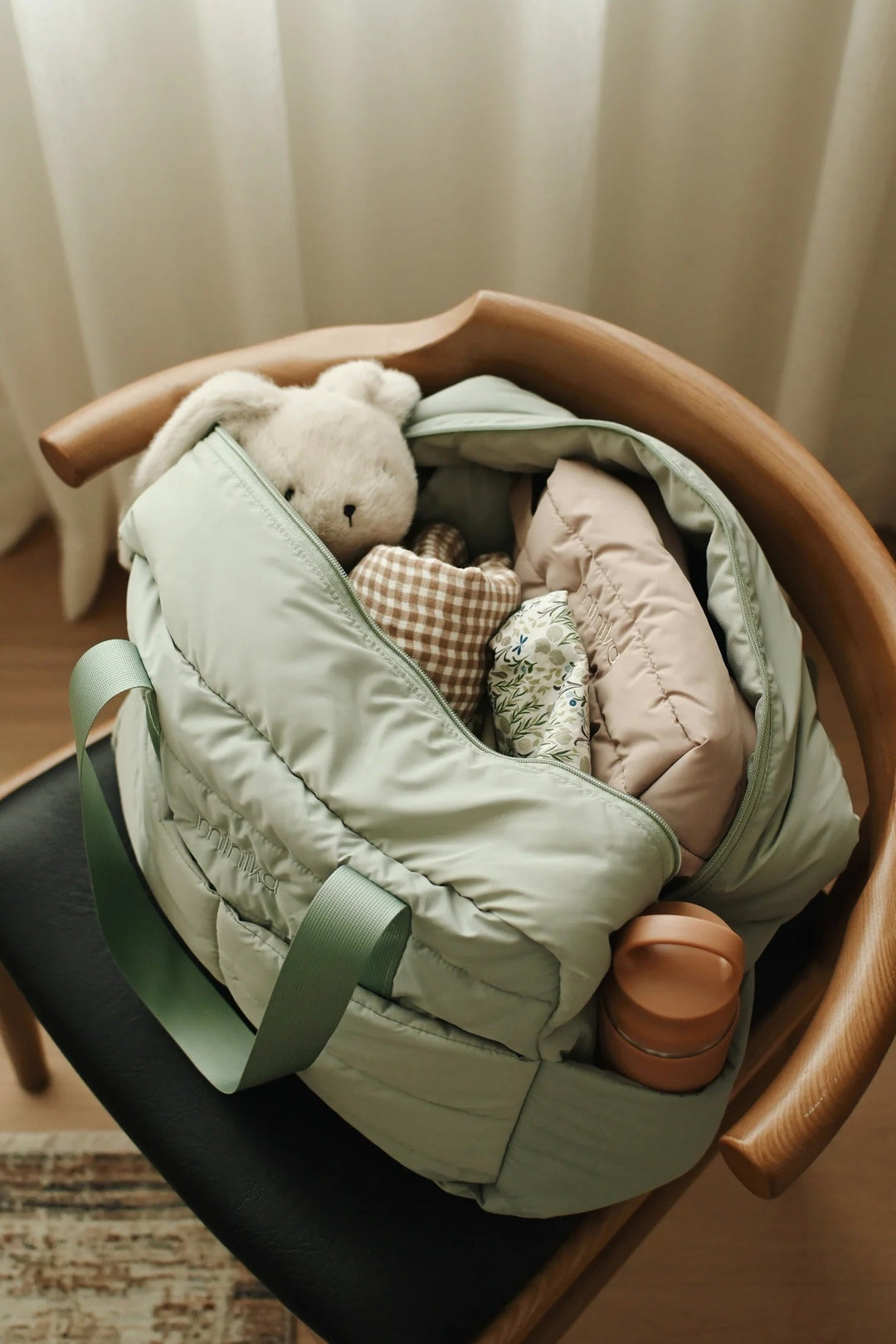 Sac à couches vert sage Minika Mlle et Coco