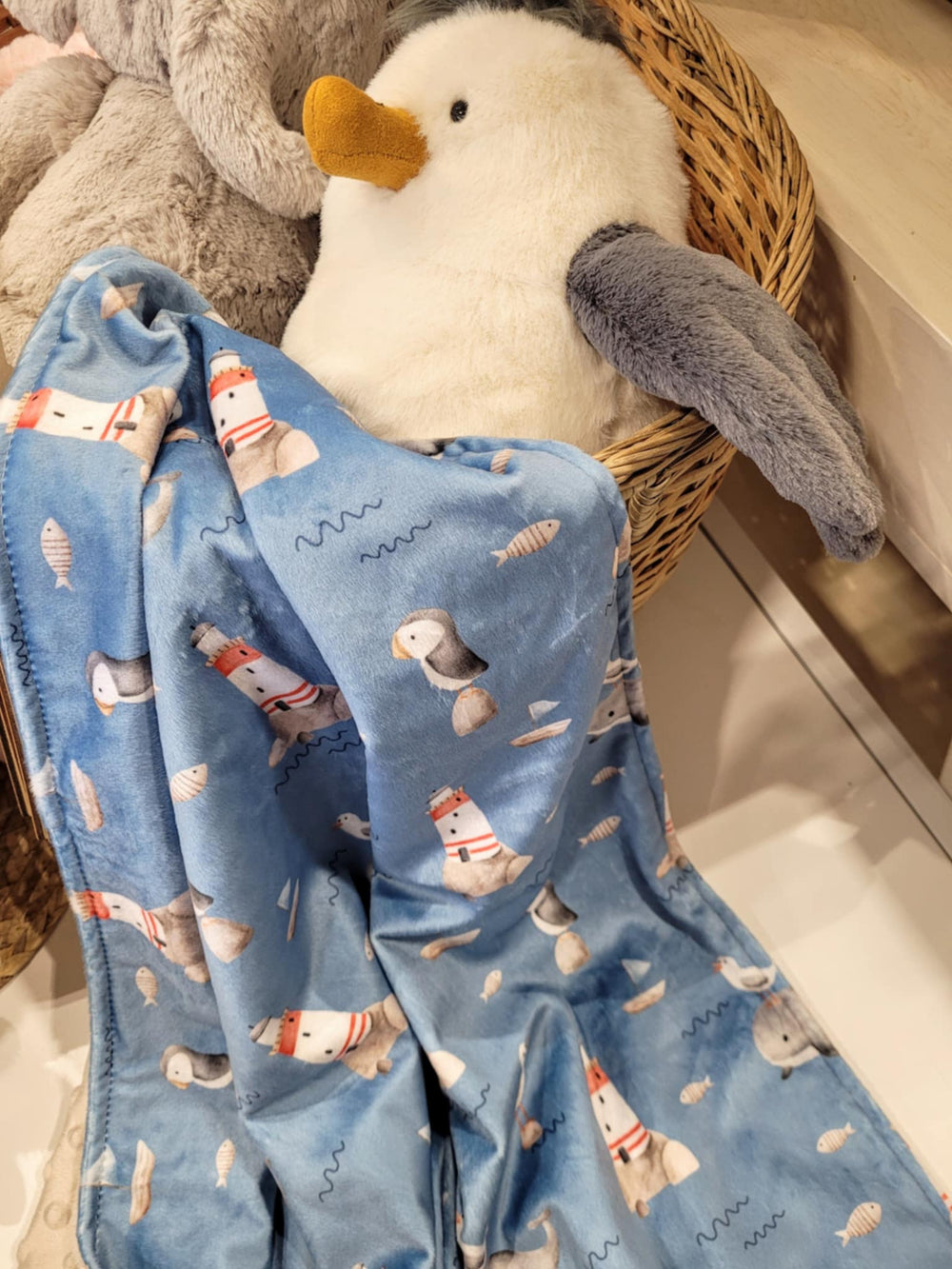 minky couverture a la mer Mlle et Coco accessoire bébé