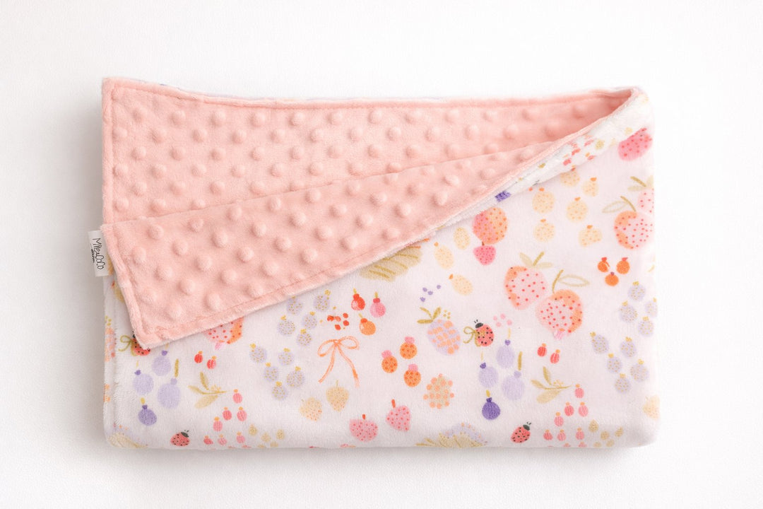 Minky Blanket - Floral and Strawberry - Mlle et Coco