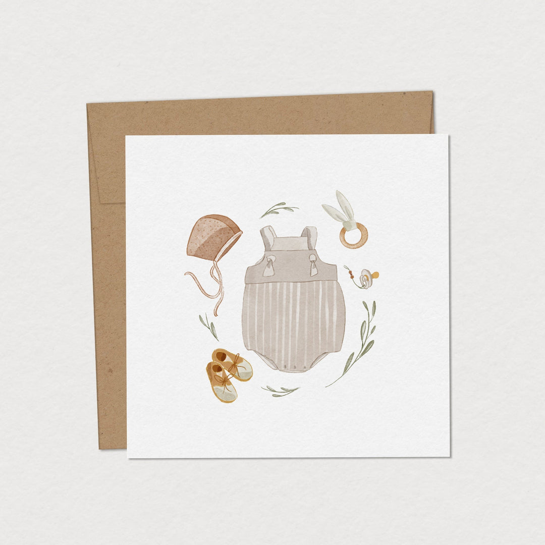 mimosa design carte souhait trousseau naissance nouveau bébé