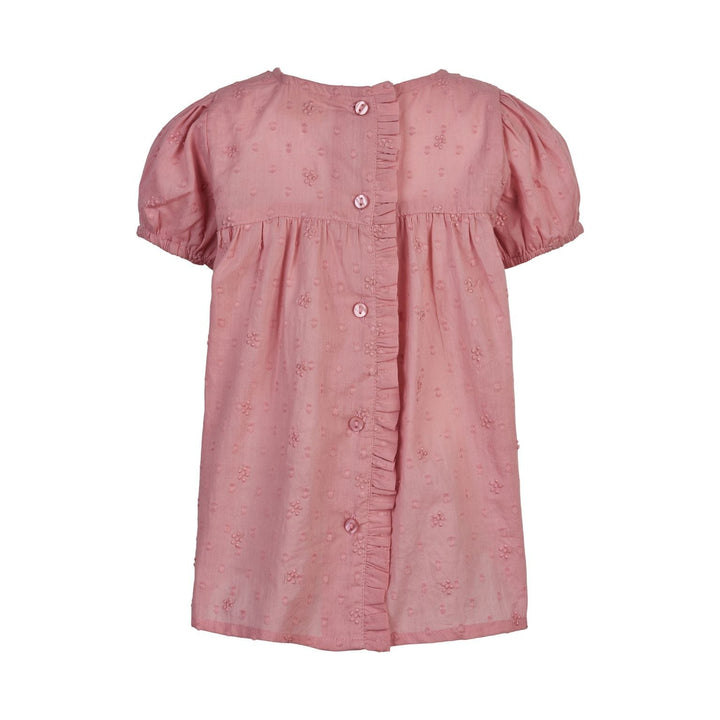 Minymo chandail manches courtes rose broderie fleurs vêtement enfant fille