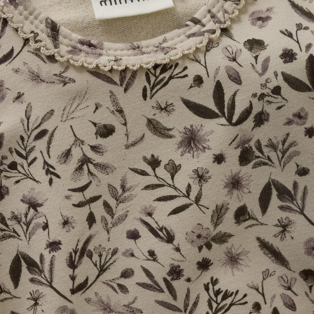 Cache-couche manches longues fleurs - Beige - Minymo Vêtements (échantillons) Minymo 