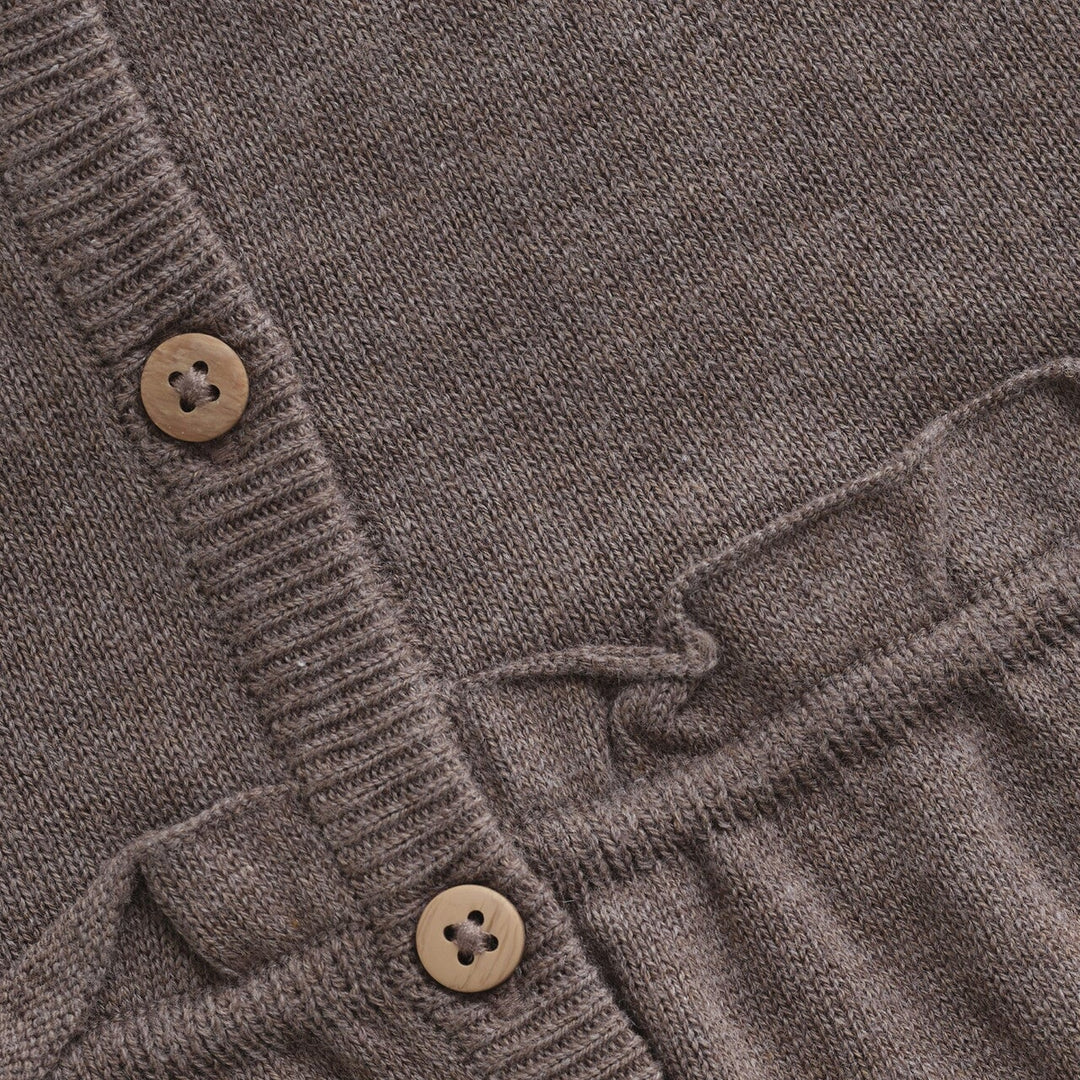 Cardigan à volants en laine marron Minymo Mlle et Coco