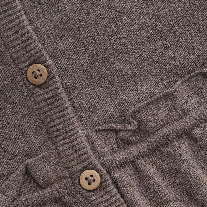 Cardigan à volants en laine marron Minymo Mlle et Coco