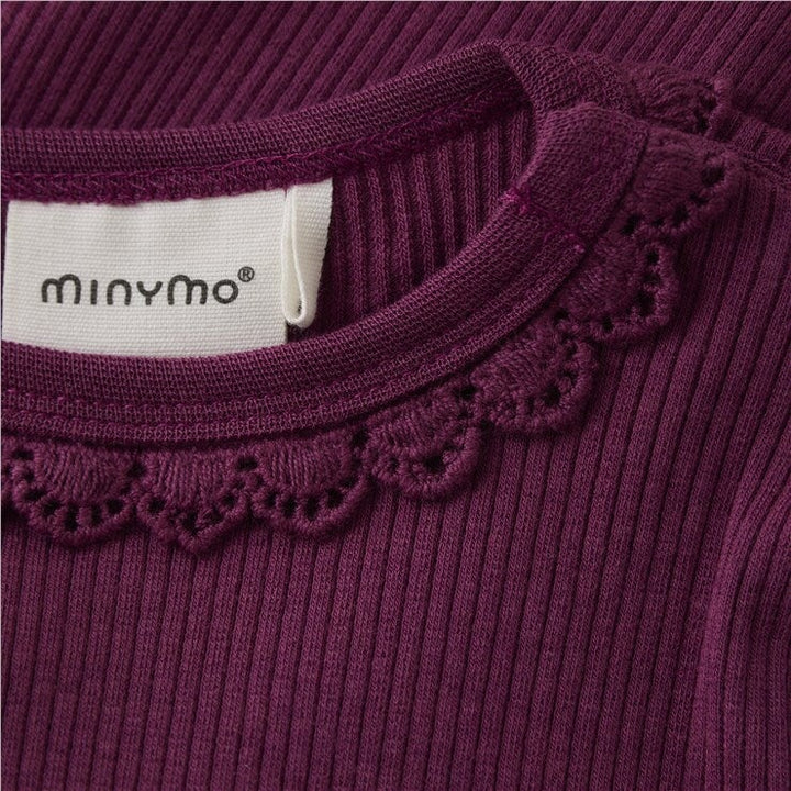 Chandail manches longues côtelé coulis framboise Minymo Mlle et Coco