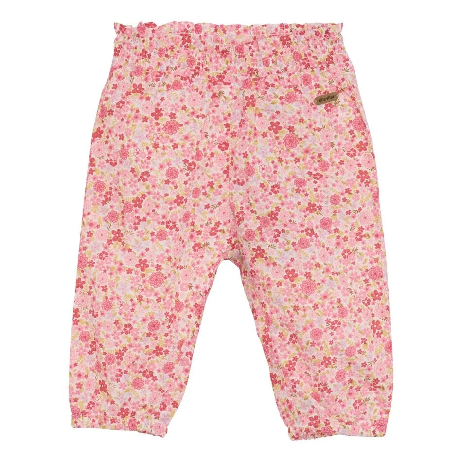 pantalon minymo taille élastique floral rose 113499