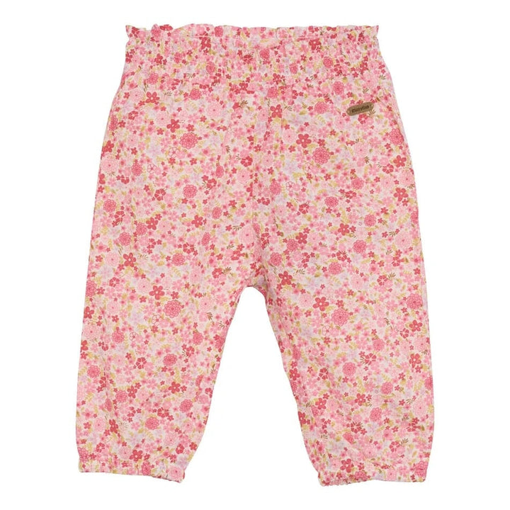 pantalon minymo taille élastique floral rose 113499