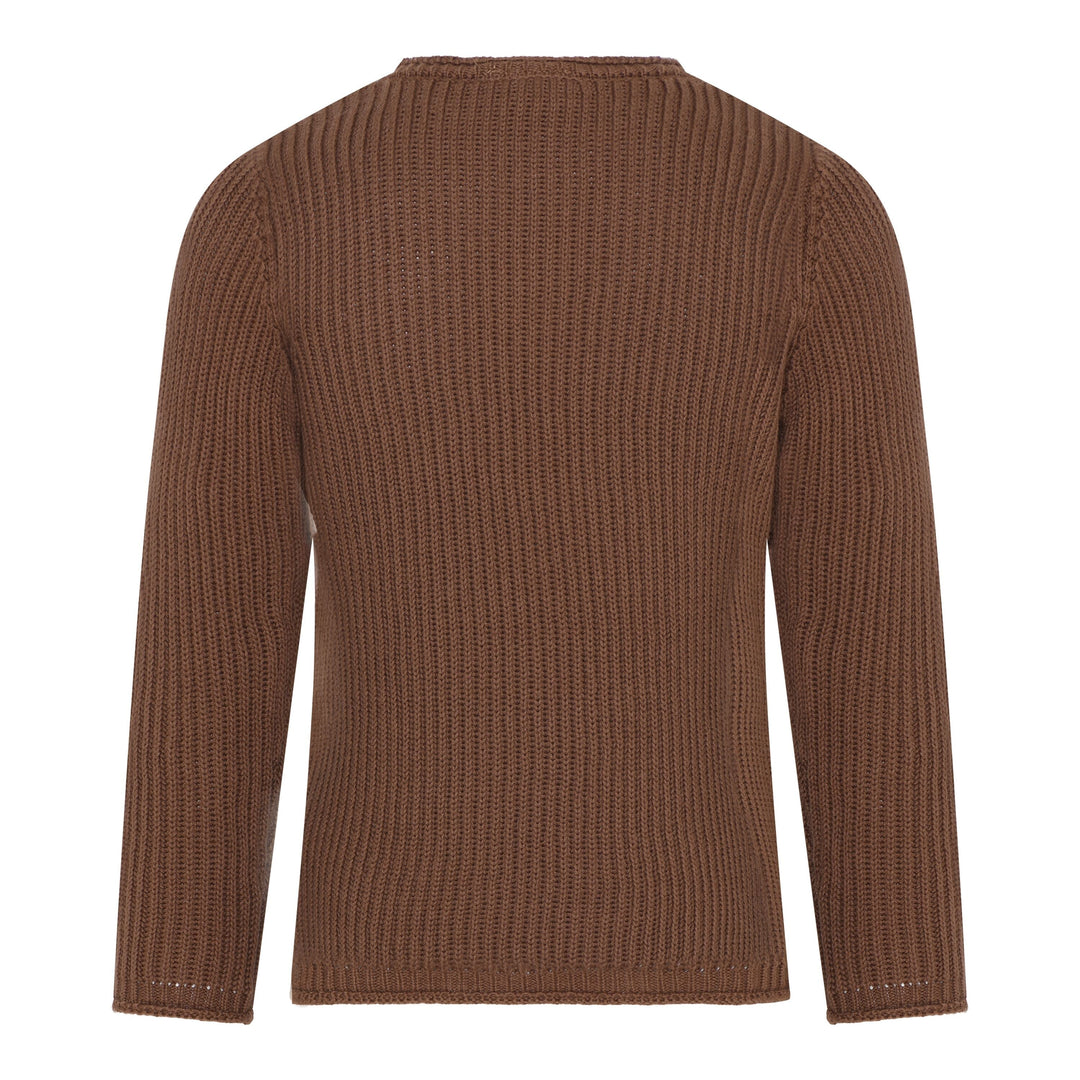 chandail tricot brun manches longues MInymo vêtement enfant