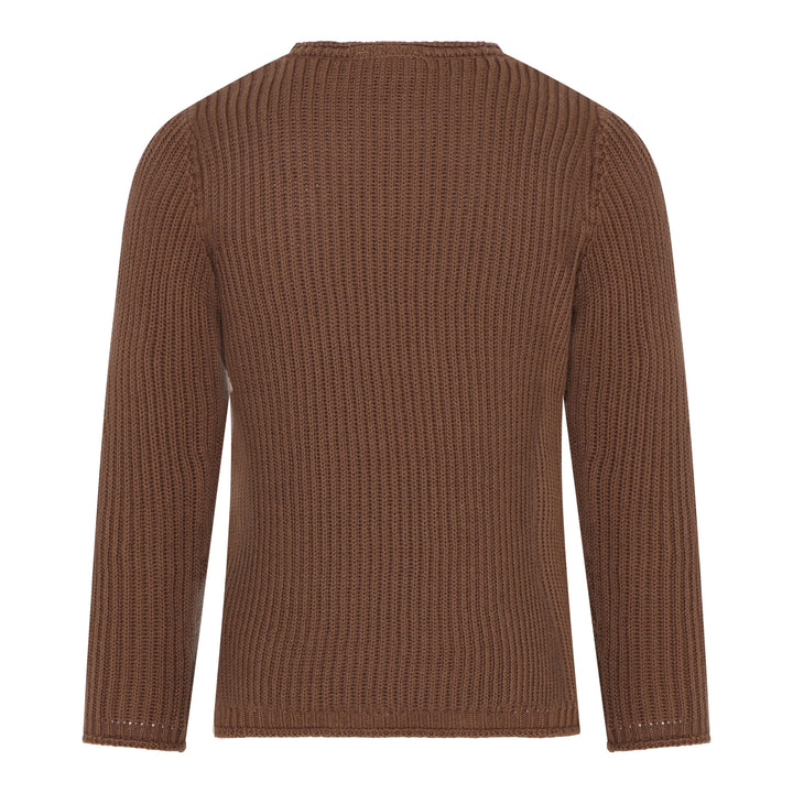 chandail tricot brun manches longues MInymo vêtement enfant