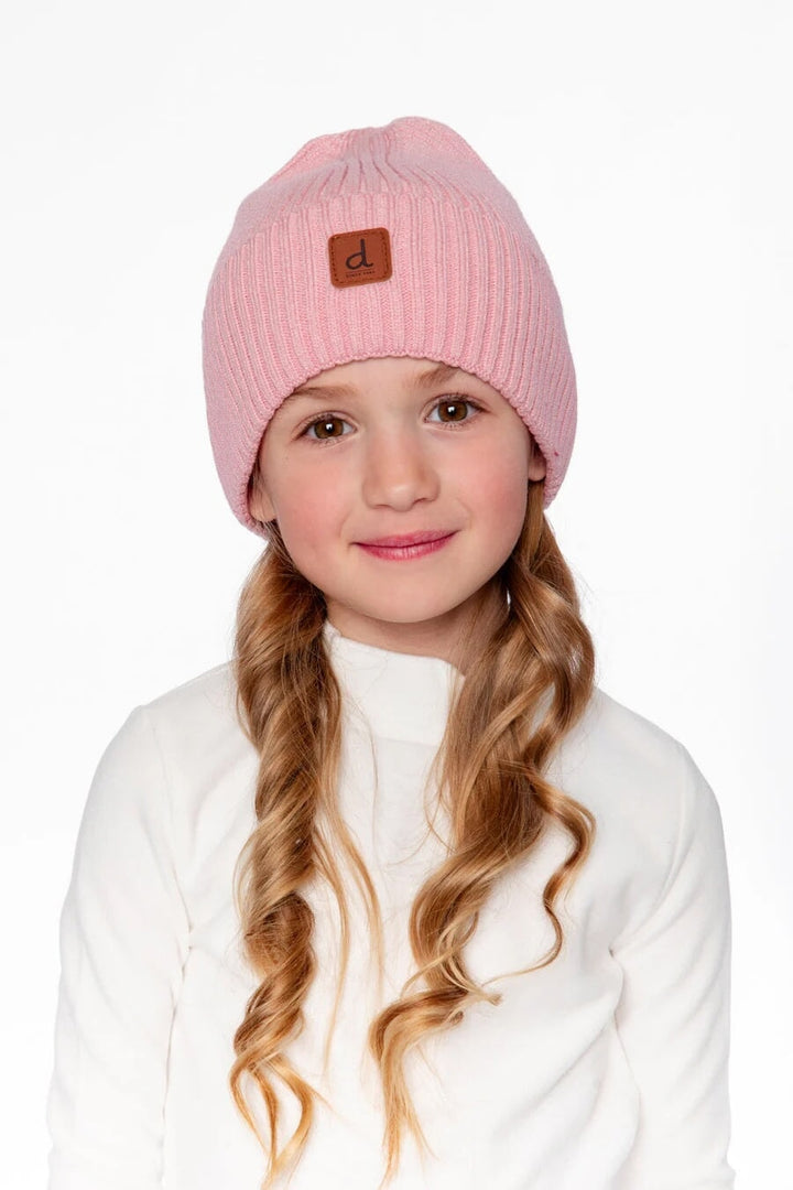 Bonnet mi-saison en tricot Vieux rose Deux par Deux Mlle et Coco