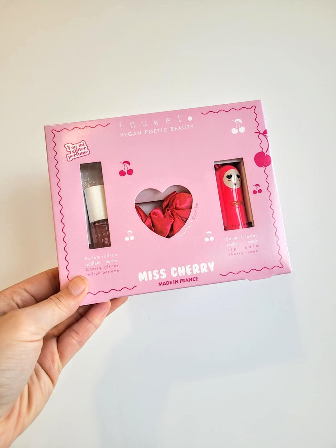 coffret miss cherry parfum baume lèvres Inuwet vegan