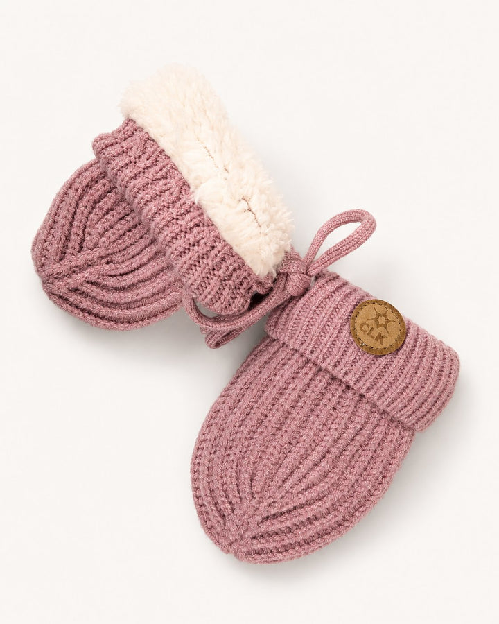 Mitaines en tricot côtelé Rose cameo Calikids Mlle et Coco