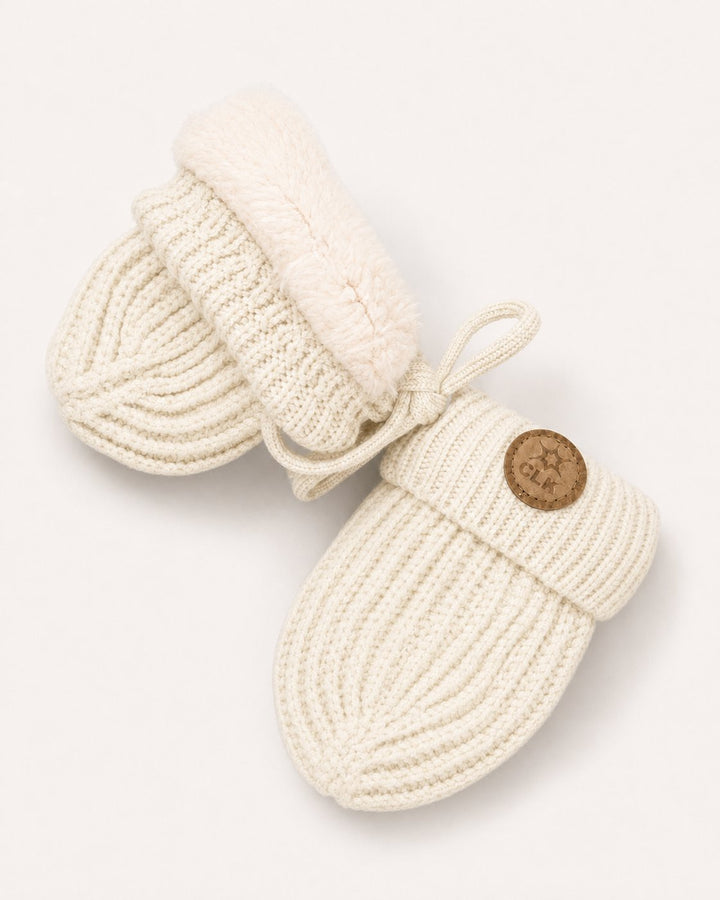 Mitaines en tricot côtelé Crème Moon Beam Calikids