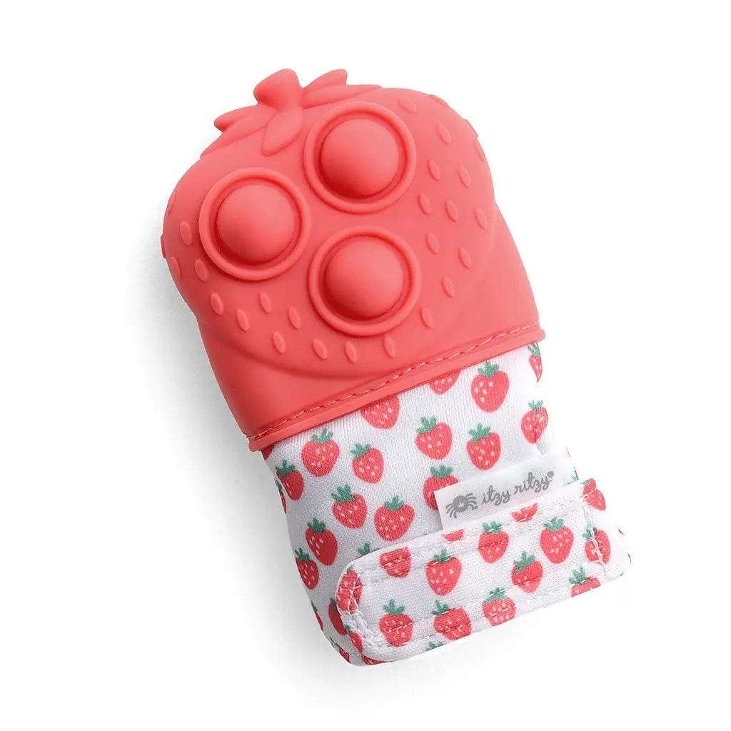 mitaine dentition pop it fraises Itzy Ritzy Mlle et Coco