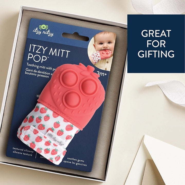 mitaine dentition pop it fraises Itzy Ritzy Mlle et Coco