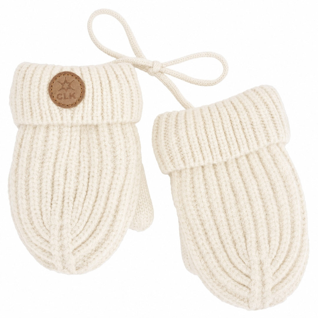 Mitaines en tricot côtelé Crème Moon Beam Calikids