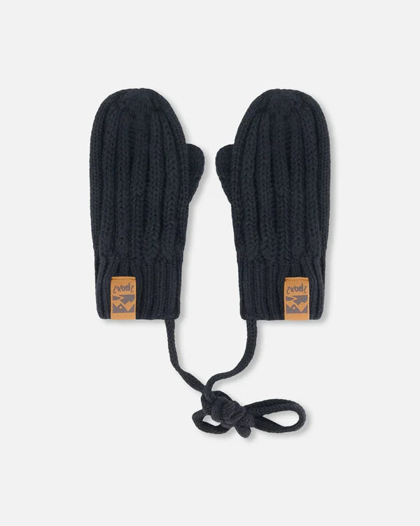 mitaine tricot coton noir Deux par Deux accessoire bébé