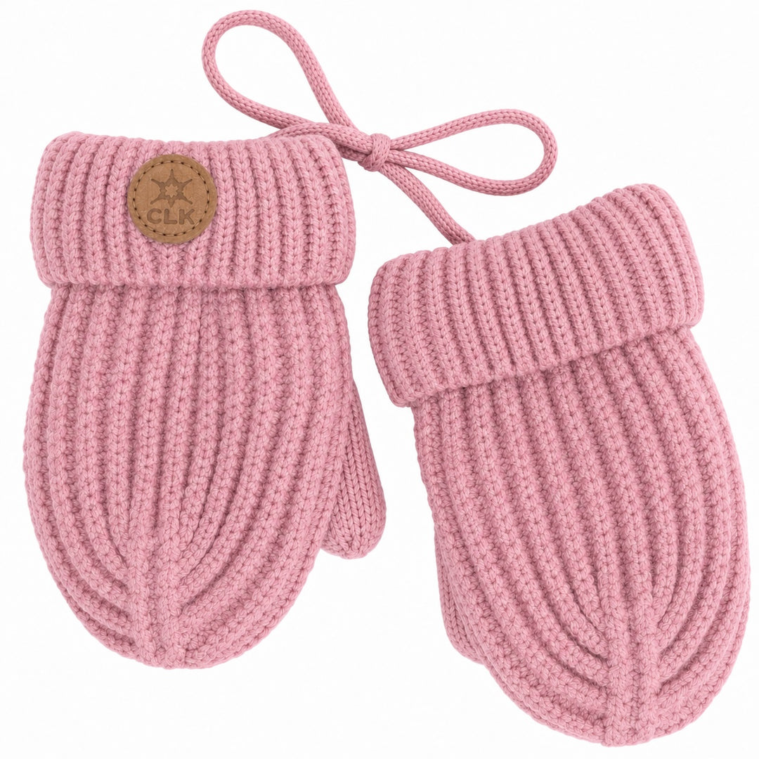 Mitaines en tricot côtelé Rose cameo Calikids Mlle et Coco