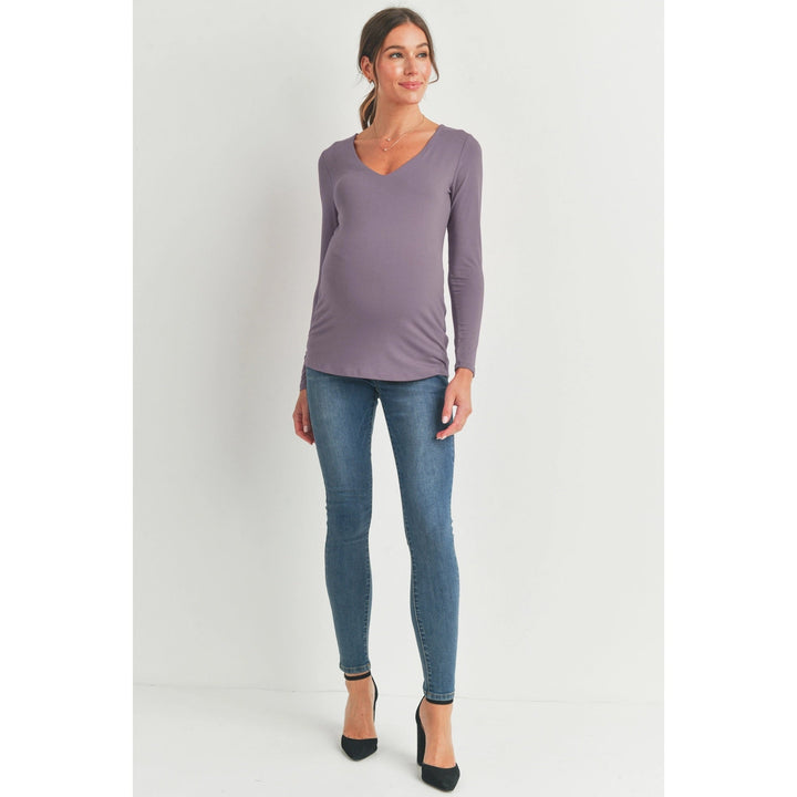 Chandail maternité manches longues - Mauve - Hello Miz Maternité Hello Miz 