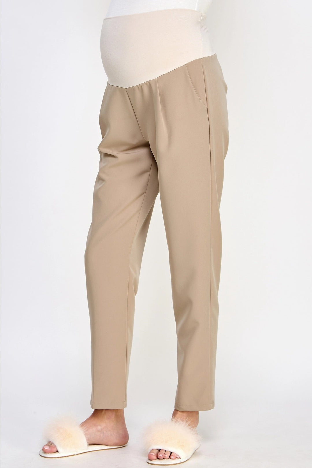 pantalon maternité kaki Hello Miz Mlle et Coco beige