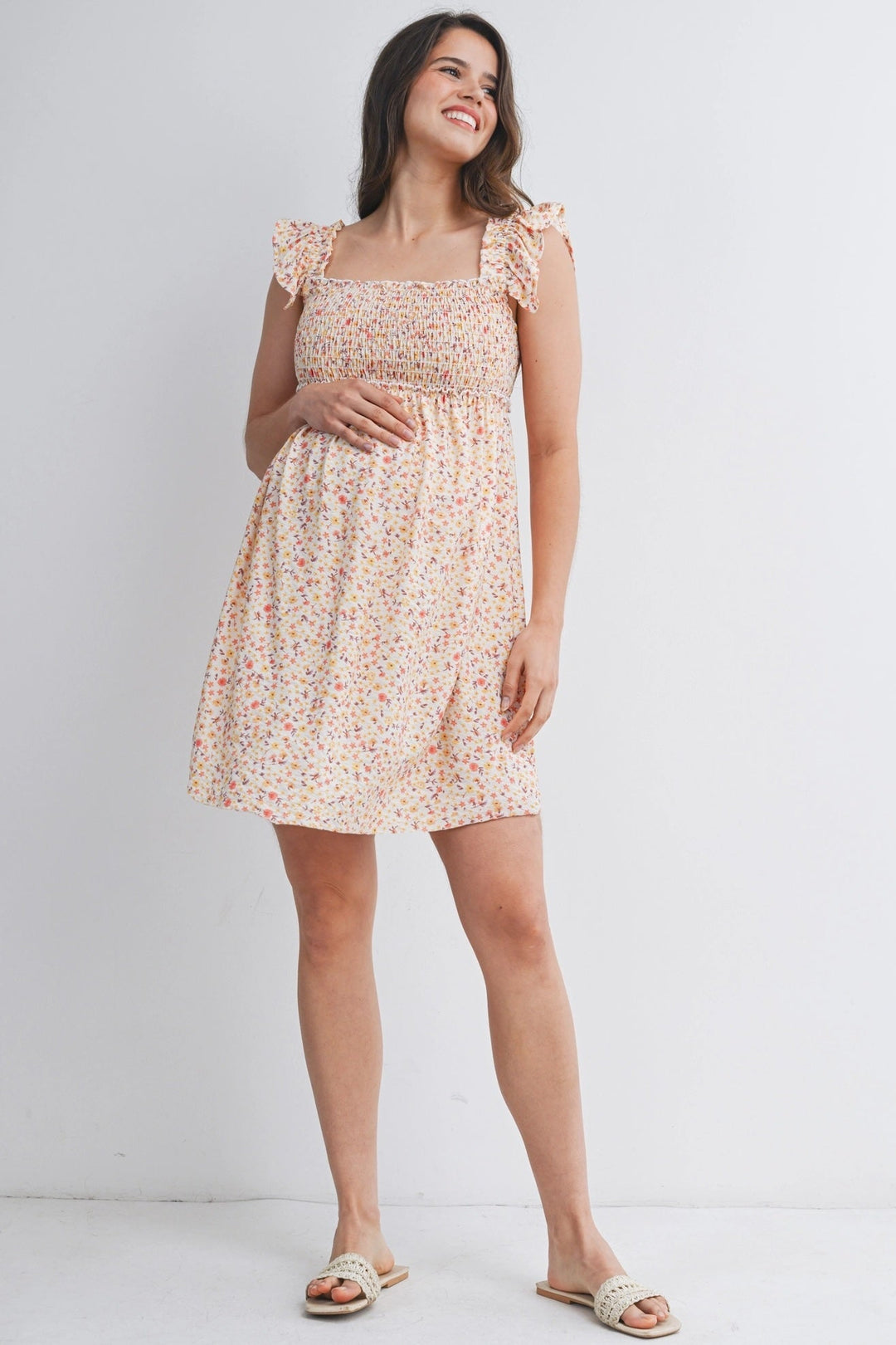 robe maternité crème floral hello miz Mlle et Coco
