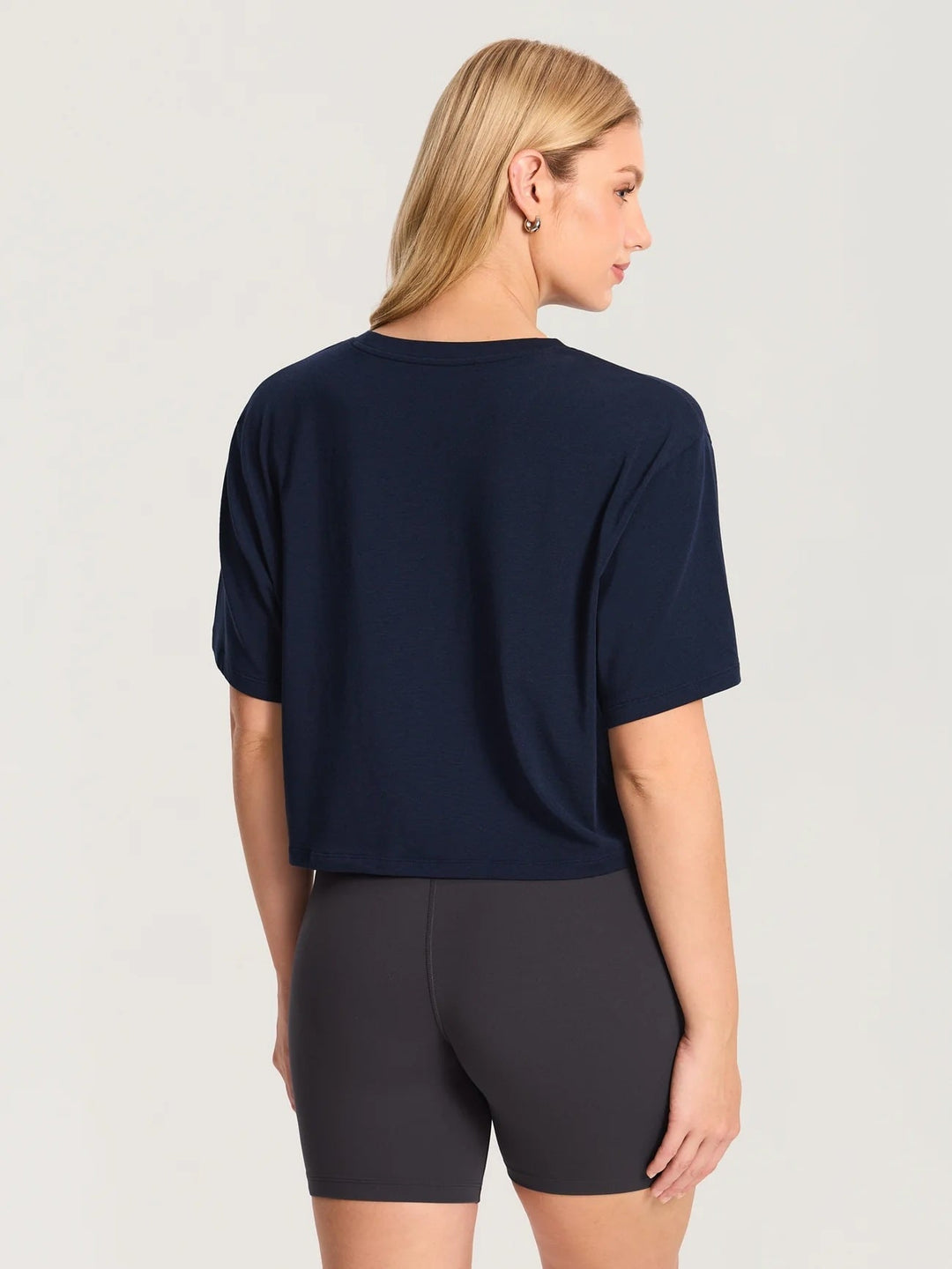 T-shirt court ample à manches courtes en coton modal deep ocean blue Momanda Mlle et Coco