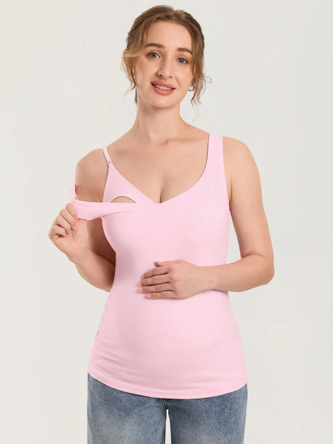 camisole allaitement maternité Momanda rose doux Mlle et Coco