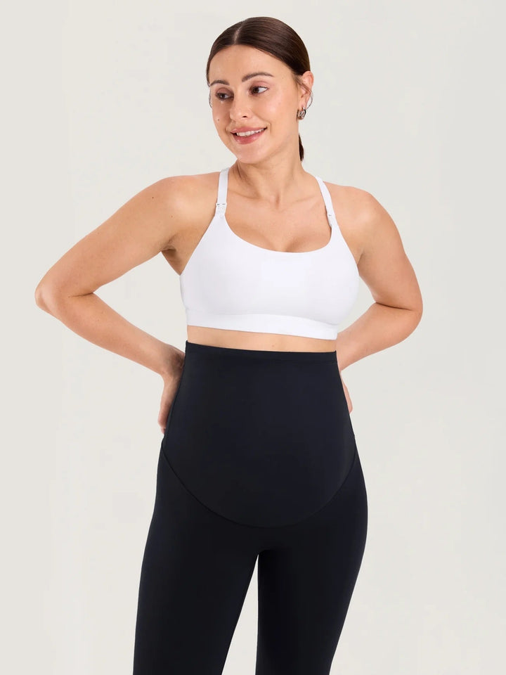 Leggings de maternité évasés sans couture avant Natrelax® 31,5" noir Momanda Mlle et Coco