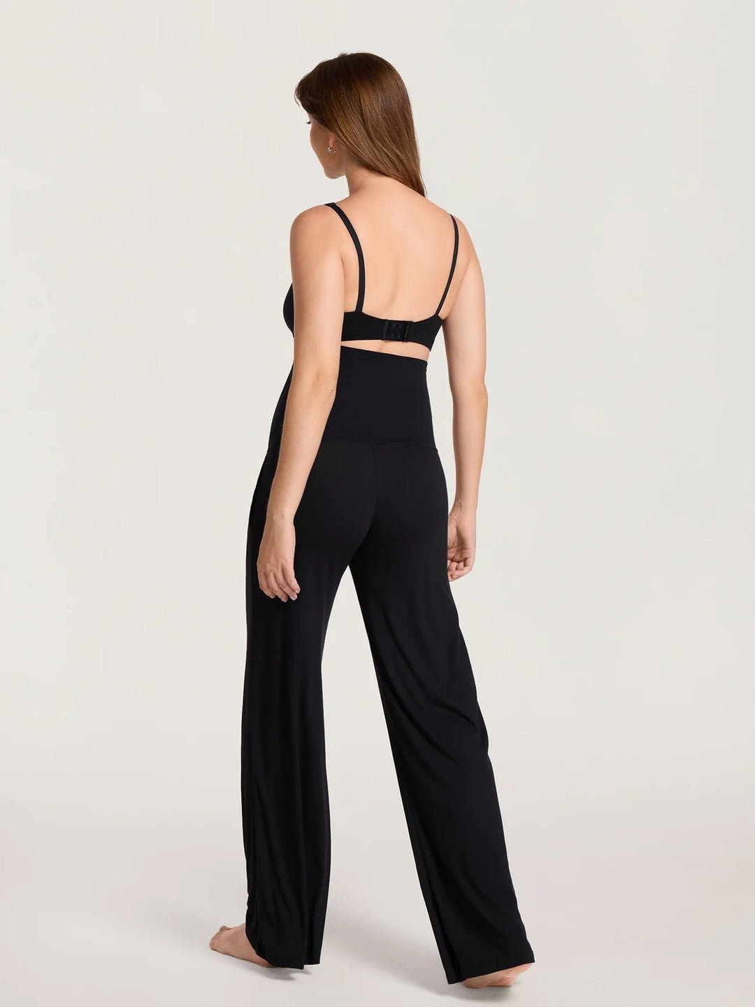 Pantalon de détente de maternité en modal côtelé 30" noir Momanda Mlle et Coco
