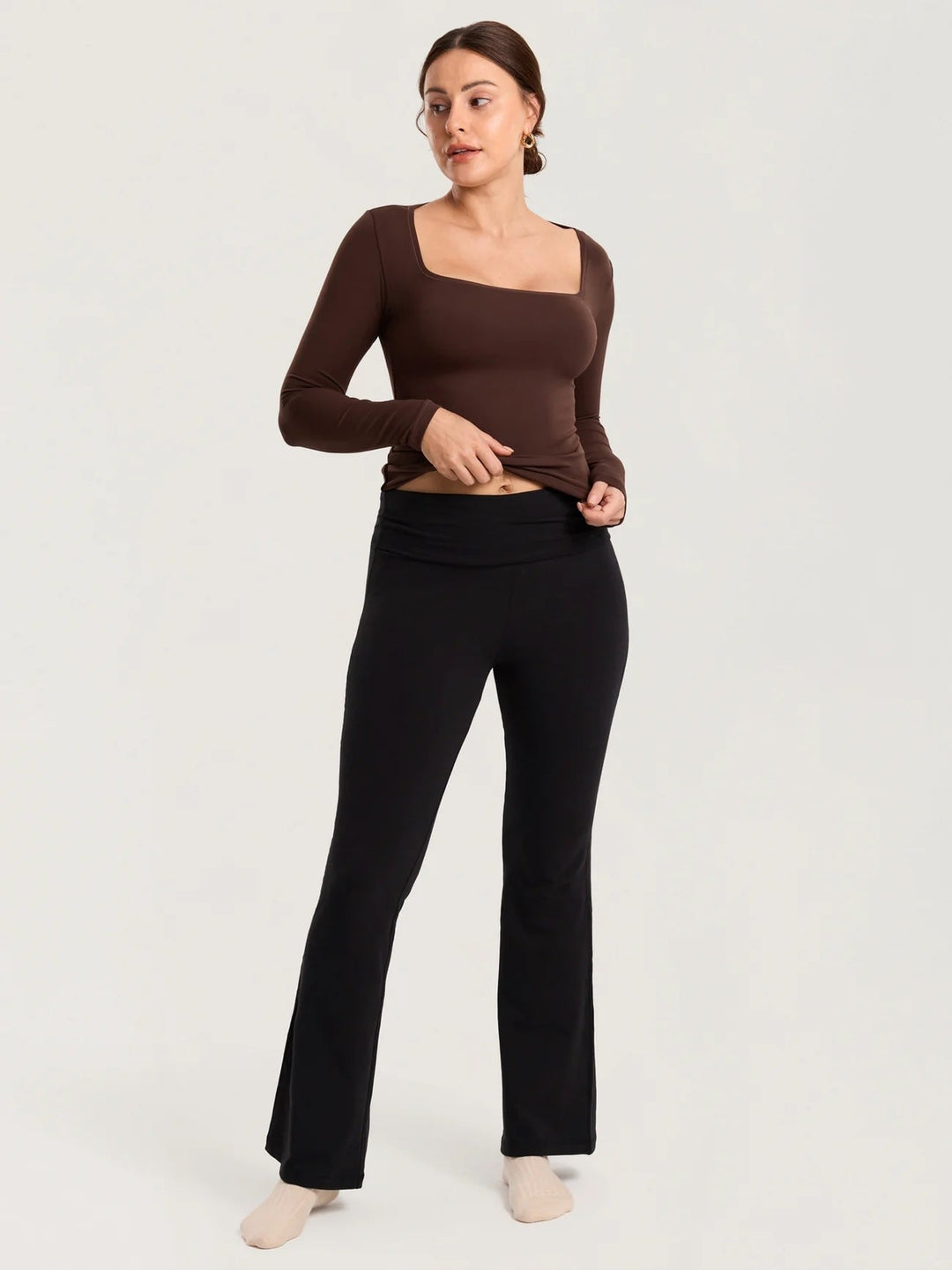 pantalon maternité noir coton évasé Momanda Mlle et Coco