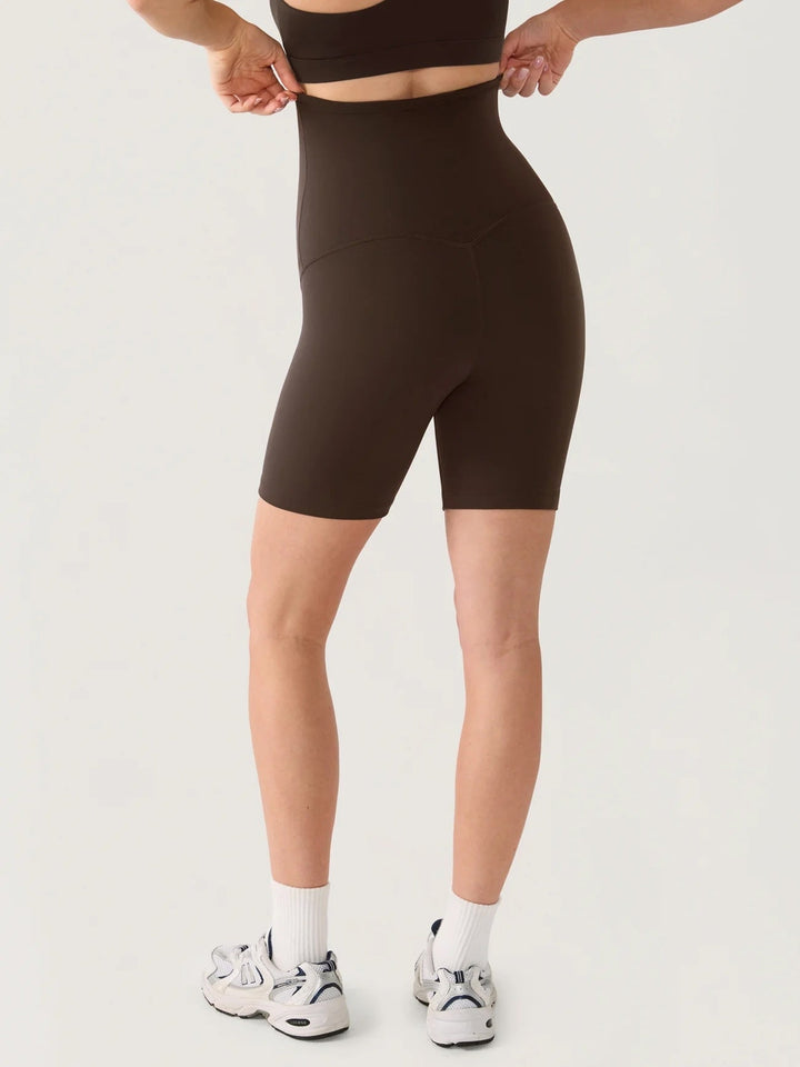 Natrelax Short de maternité sans couture sur le devant 6" clay brown Momanda Mlle et Coco