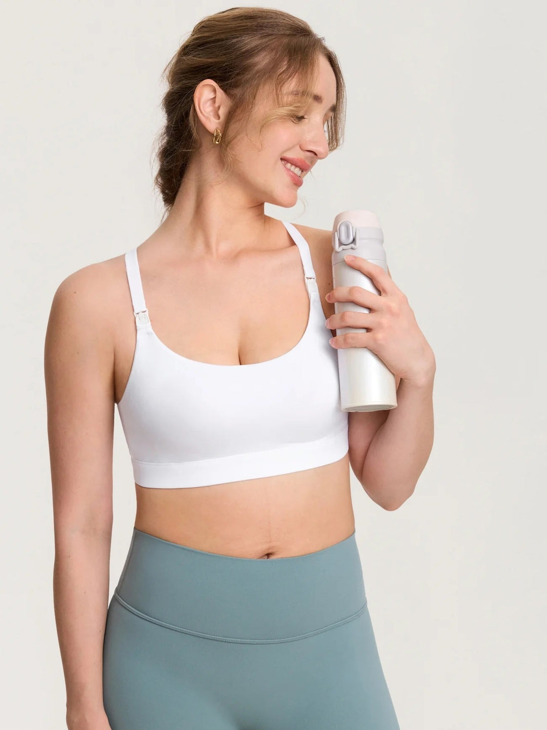 Soutien-gorge d'allaitement Natrelax à dos en Y ajustable blanc Momanda Mlle et Coco
