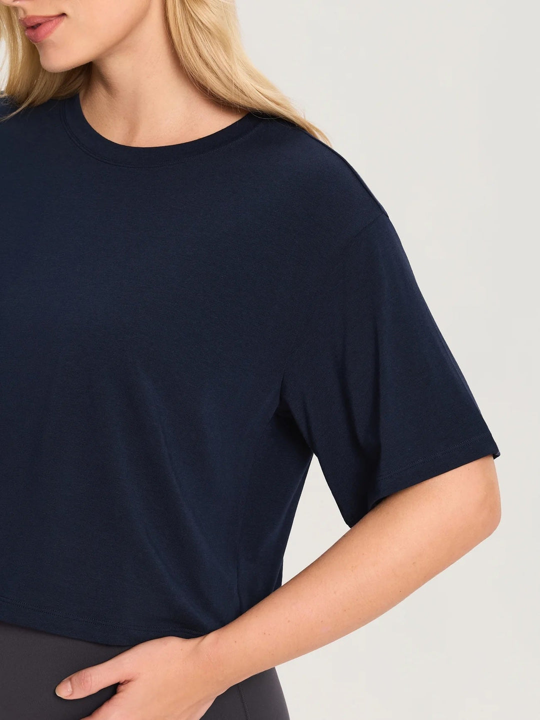 T-shirt court ample à manches courtes en coton modal deep ocean blue Momanda Mlle et Coco
