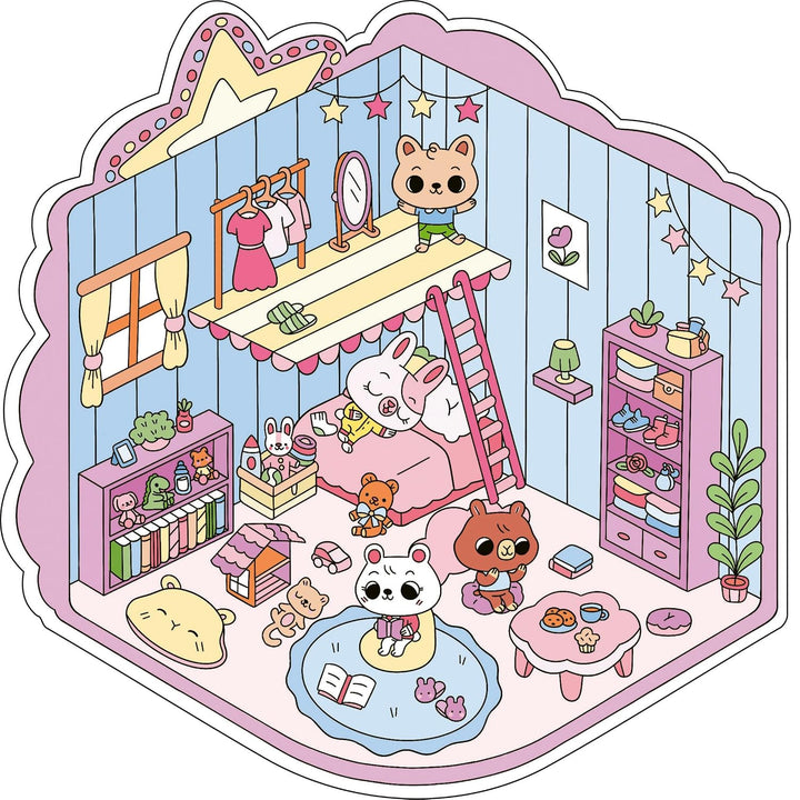 Autocollants et bricolage Mon petit monde en stickers : La maison Gründ Québec Mlle et Coco