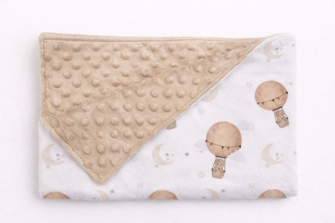 Minky Blanket - Hot Air Balloon Bear - Mlle et Coco