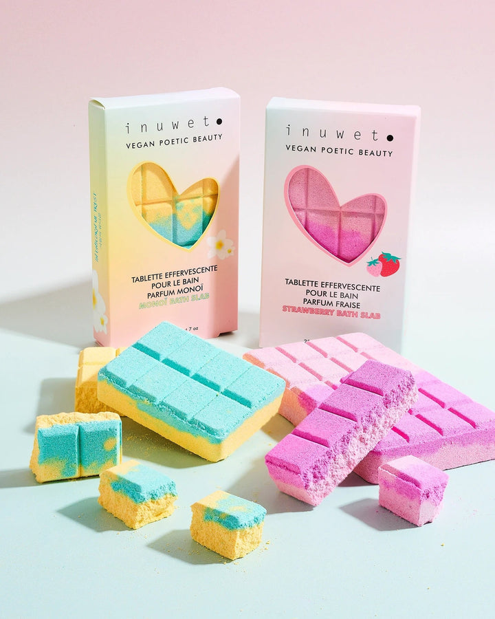 tablette effervescente Monoï produit bain vegan Inuwet Mlle et Coco