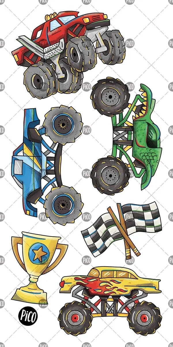 tatouage temporaire camions monstres pico compagnie québécoise enfant
