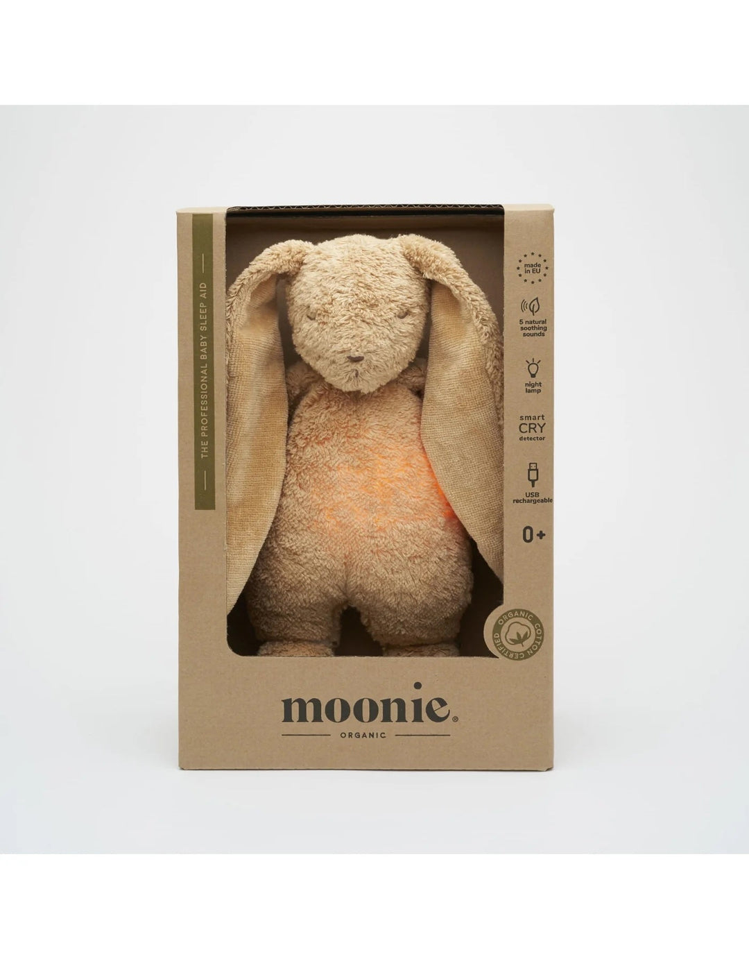 Peluche Moonie lapin cappucino sonore veilleuse Mlle et Coco