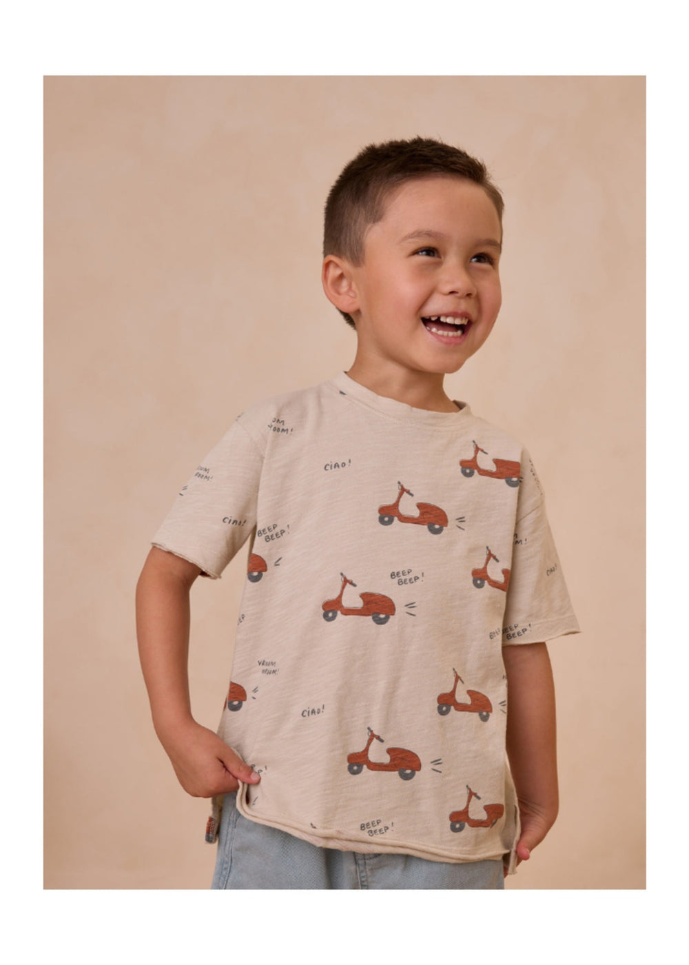 T-shirt manches courtes beige et vespa Rylee + Cru Mlle et Coco
