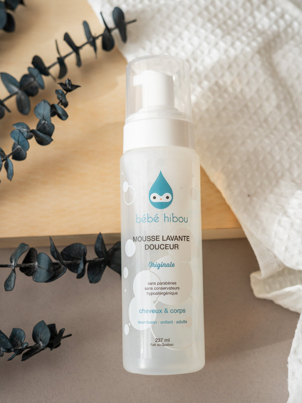 Mousse lavante produit Bébé Hibou douceur soins tout-petit