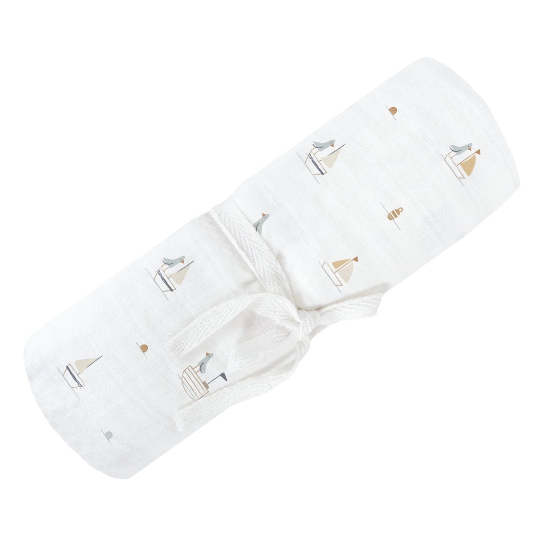 Mousseline motif bateaux de Perlimpinpin Mlle &amp; Coco