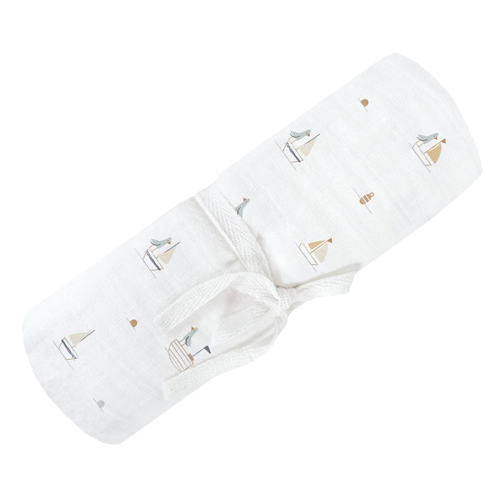 Mousseline motif bateaux de Perlimpinpin Mlle &amp; Coco