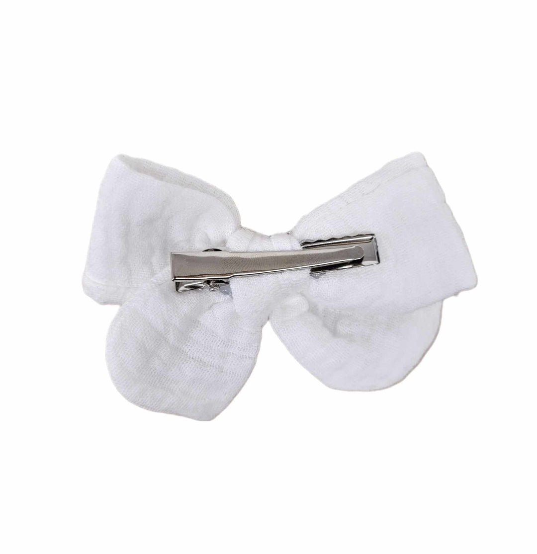 boucle mousseline blanc accessoire cheveux pince ananas and co